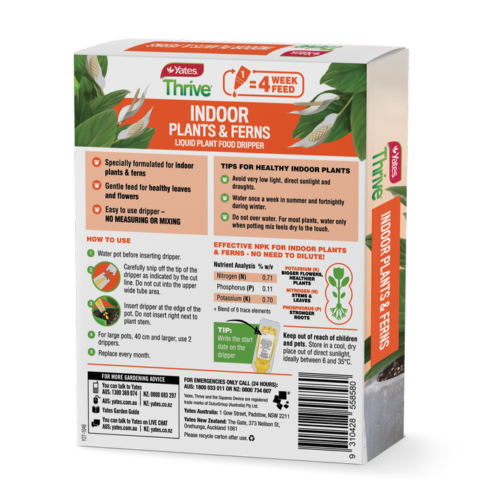 Yates 30mL Thrives Indoor Plants & Ferns Drippers - 5 Pack